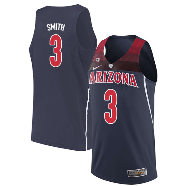 2018 Men #3 Dylan Smith Arizona Wildcats College Basketball Jerseys Sale-Navy